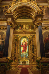 Fototapeta na wymiar Interior of Saint Isaac's Cathedral, Saint Petersburg, Russia