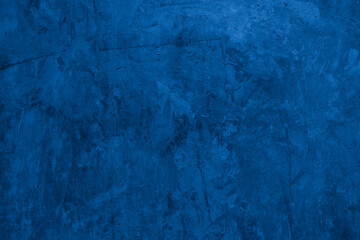 Old wall pattern texture cement blue dark abstract  blue color design are light with black gradient background.