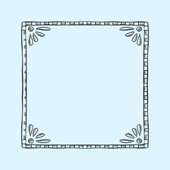 handmade border for a blue square tile