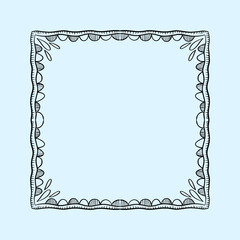 handmade border for a blue square tile