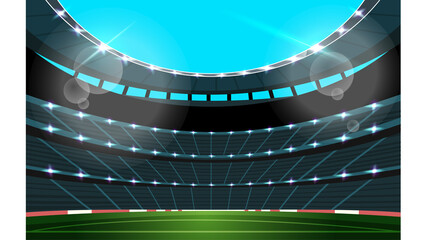stadium background with clear bright sky