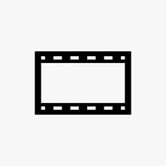 Retro cinema film strip, isolated vector illustration on white background