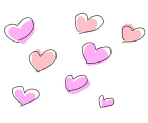 かわいい手描きのシンプルハートマーク