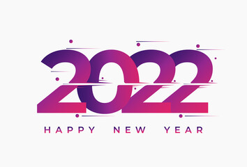 Design the logo text Happy New Year 2022. Cover the business diary for 2022 with a wish. Brochure, card, banner design template. Isolated against a white background. Vector illustration.
