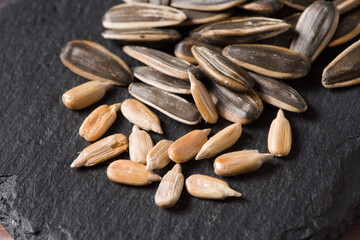 sunflower seeds close-up background