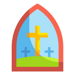 Obraz premium cross flat icon