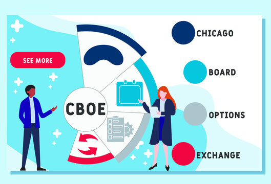 Vector website design template . CBOE - Chicago Board Options Exchange acronym. business concept. illustration for website banner, marketing materials, business presentation, online advertising.