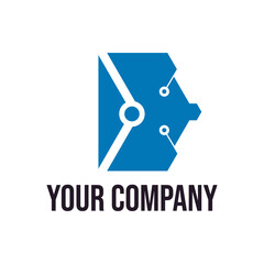 Letter D logo design template Technology abstract dot connection