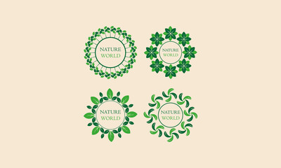 Set of natural cosmetics logo vector collection