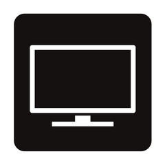 ディスプレイモニターのシンプルなアイコン/白ヌキ