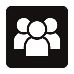 大人数のシンプルなアイコン/白ヌキ