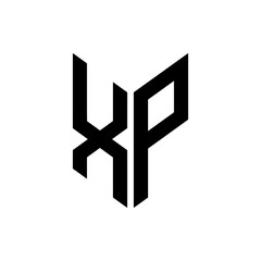 Fototapeta premium initial letters monogram logo black XP