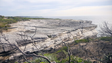 Eroded Sandstone at the Cliff Top at Cape Solander in Botany Kamay Bay National Park on Cape Baliy Track