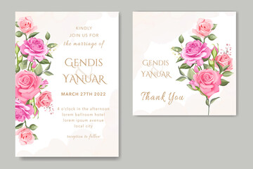 Fototapeta na wymiar Wedding invitation floral template