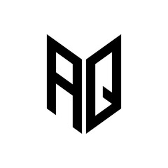initial letters monogram logo black AQ