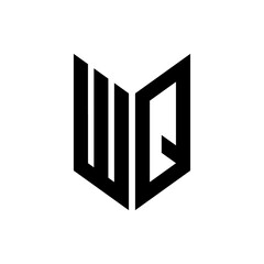 initial letters monogram logo black WQ