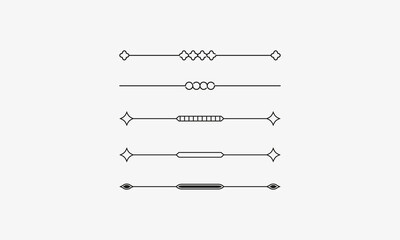 Decorative line divider, page border vector illustration