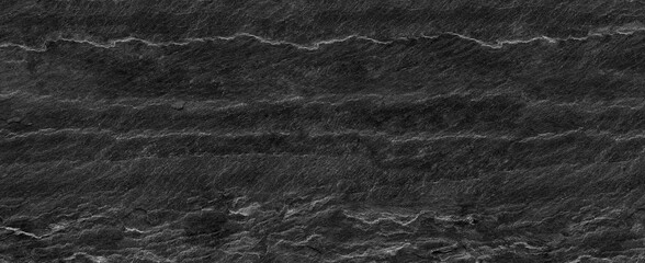 Panorama black lined marble stone texture background