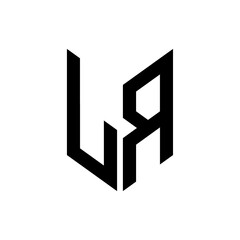 initial letters monogram logo black LR