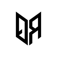 initial letters monogram logo black QR