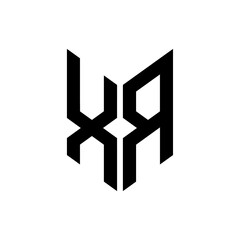 initial letters monogram logo black XR