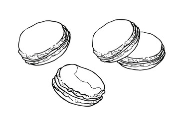 Macaroons made from almond flour. Vector logo illustration on a white background. 