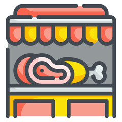 shop butcher line icon