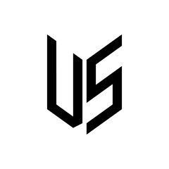 initial letters monogram logo black VS