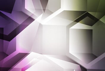 Light Pink, Green vector template with crystals, squares.