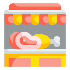 shop butcher flat icon
