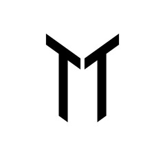 initial letters monogram logo black TT