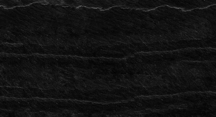 Black lined marble stone background with copy space. Black grunge banner with rock texture