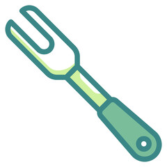 fork blue line icon