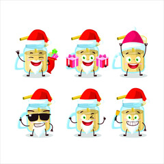 Santa Claus emoticons with banana smoothie cartoon character. Vector illustration