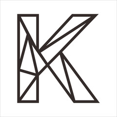 creative outline letter K logo vector template