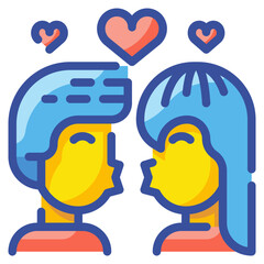 kiss line icon