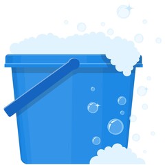 Vector bucket with wash water icon plastic pail illustration © skypicsstudio