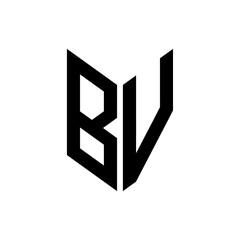 initial letters monogram logo black BV