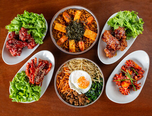 Variety of Korean style food