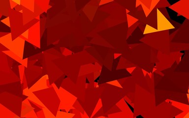 Dark Orange vector template with crystals, triangles.