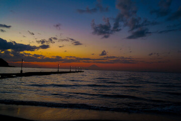 夕焼けの桟橋