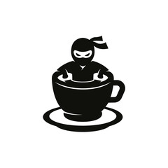 Ninja in a cup a coffee logo for coffee shop © Anggoro