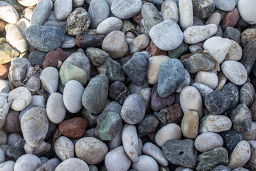 abstract nature background, texture of pebbles. Stone background. Sea pebbles. Kemer july 2021