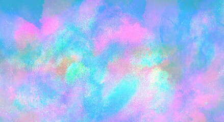 Abstract grain and grunge texture colorful iridescent pink and blue background 