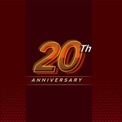 20th anniversary celebration logotype colorful design isolated with elegant background and modern design.