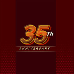 35th anniversary celebration logotype colorful design isolated with elegant background and modern design.