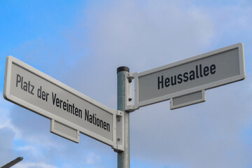 Street sign on german city street of Bonn
