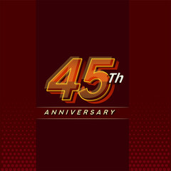 45th anniversary celebration logotype colorful design isolated with elegant background and modern design.