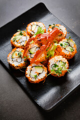 sushi with crayfish and avocado