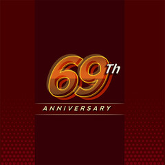 69th anniversary celebration logotype colorful design isolated with elegant background and modern design.